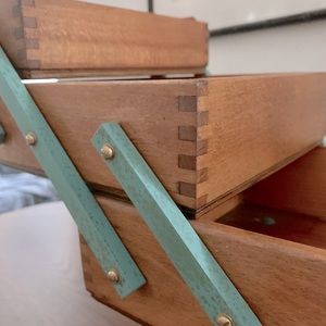 Vintage Mid-Century Accordion Style organizer Sewing Craft Jewelry Box